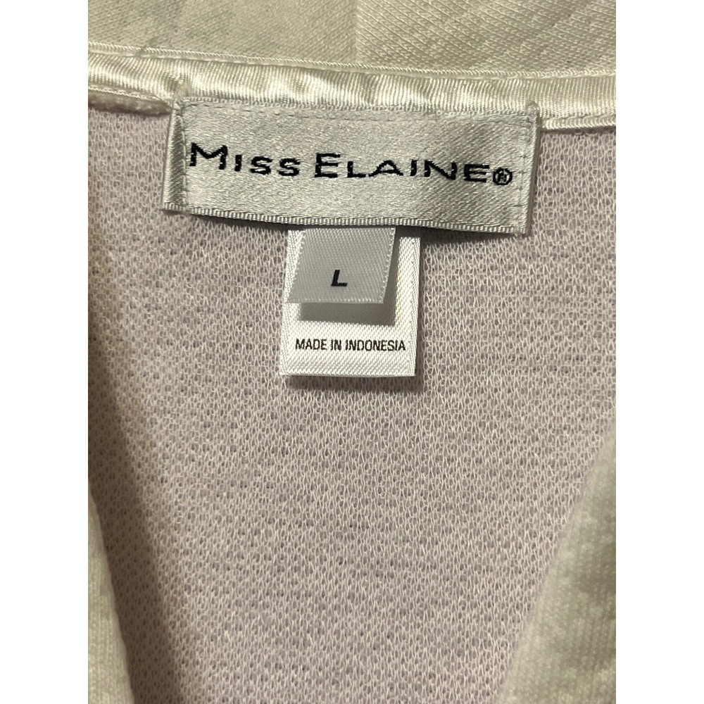 Miss Elaine L Pink Quilted Zip Front Housecoat Duster Robe Embroidered Pockets - Picture 4 of 8